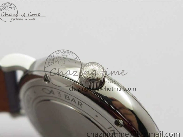 MIROTIME 0510 Attractive Portofino 37mm SS V7F 1:1 Best Edition Gray Dial Diamonds Bezel on Gray Leather Strap A 7091